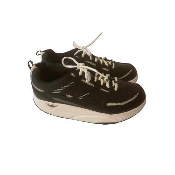 Danskin Now Toner Black White I Net Design Training Show Womens Size 11 - Picture 1 of 10